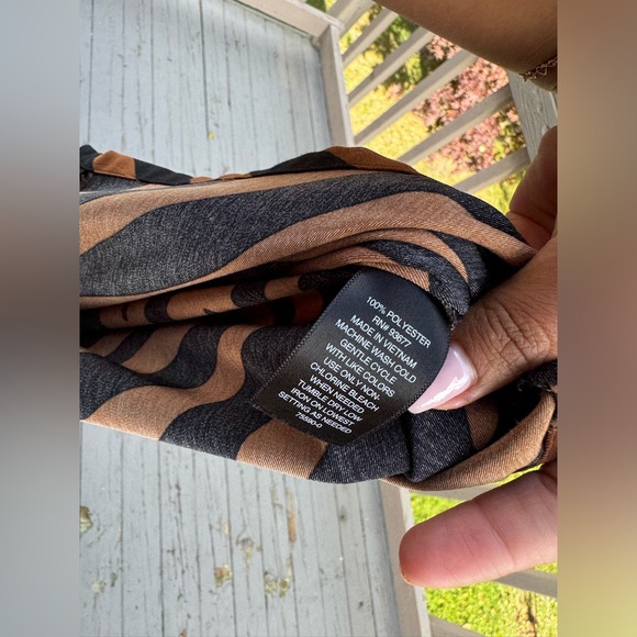 Worthington • Black and Brown Zebra Print Button Down Blouse - Picture 9 of 9